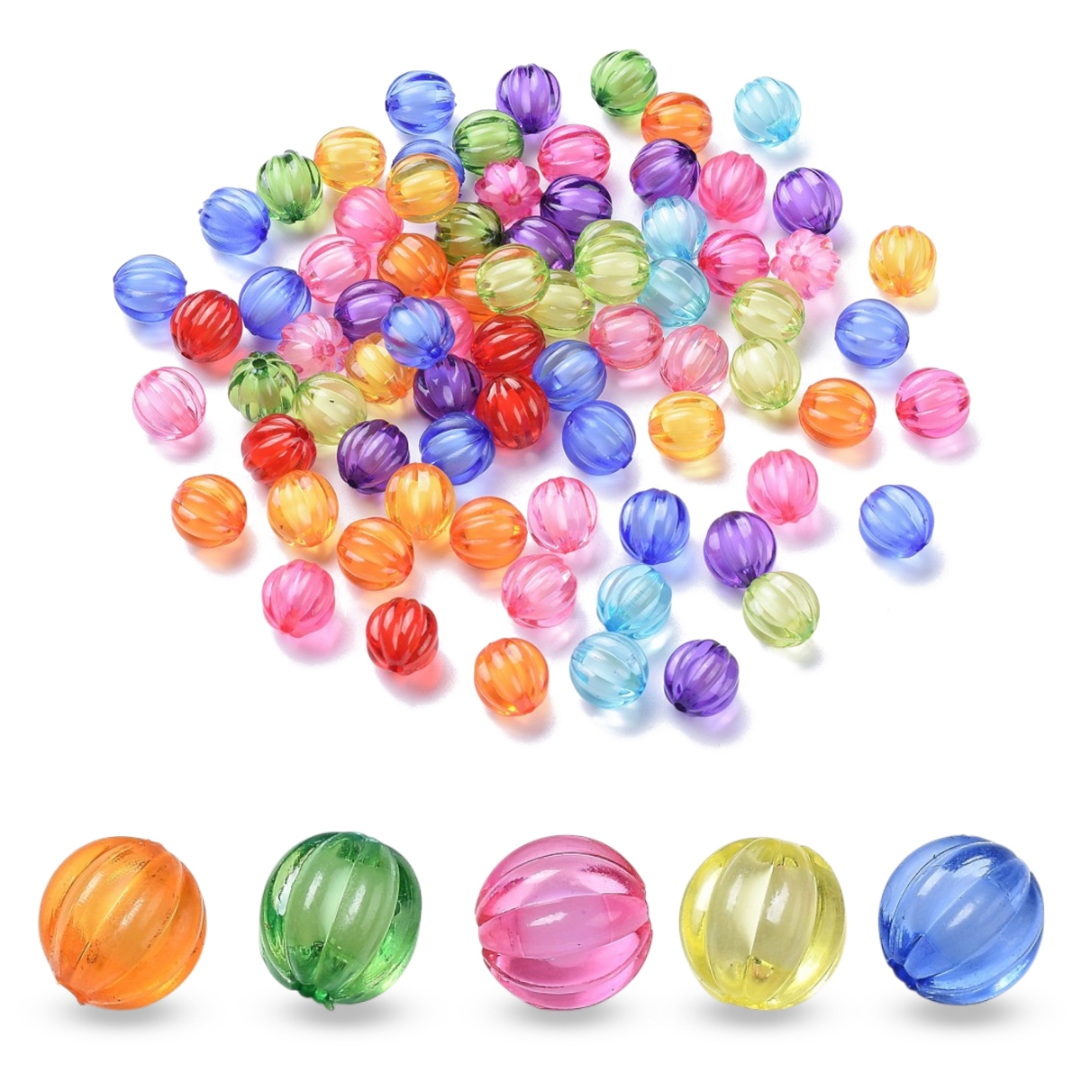 Koraliki akrylowe przezroczyste