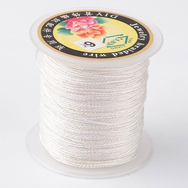 Sznur Metalizowany Dekoracyjny, Biały, 0.4mm, 150m/szpula (13WB27617)
