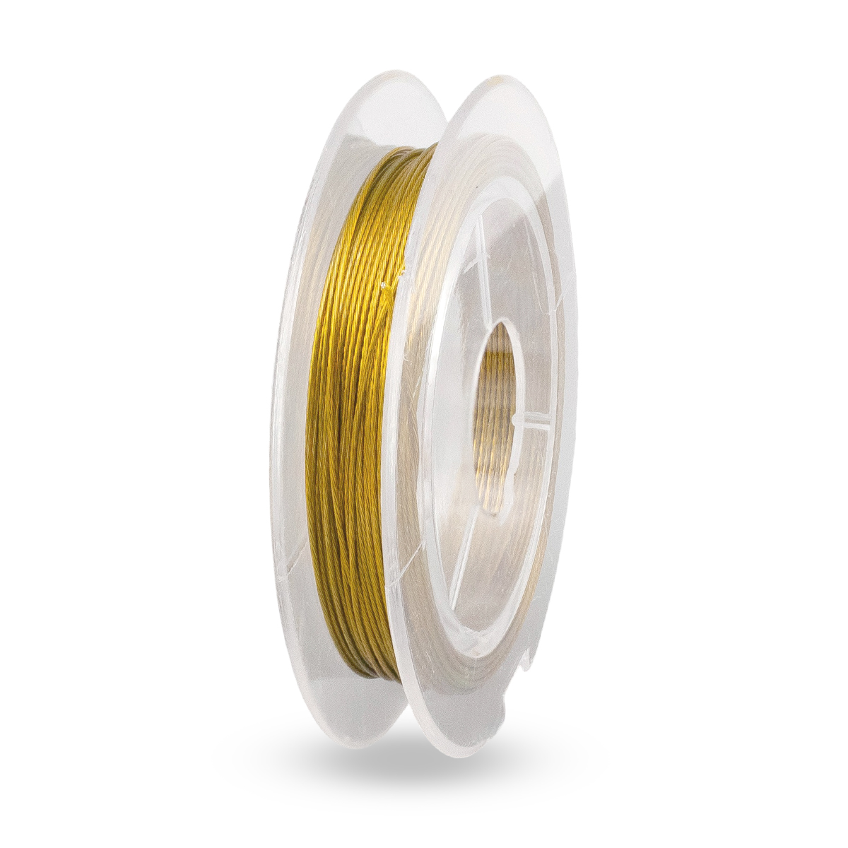 Linka Jubilerska Stalowa, do Rękodzieła i Biżuterii, Powłoka Nylonowa, Złoty, 0.38mm, 10m/szpula (14WB5506)
