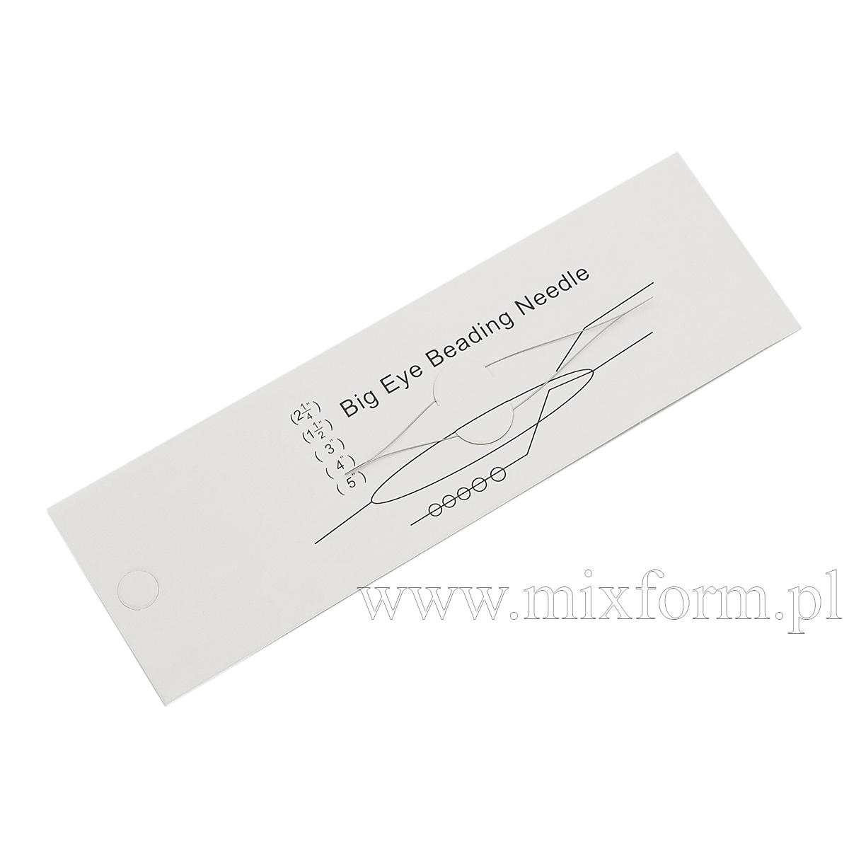 Igłą Giętka do Koralików, z Dużym Uchem, Stal Nierdzewna, 57x0.3mm, Otwór 0.1mm, 1szt (13WB11760)