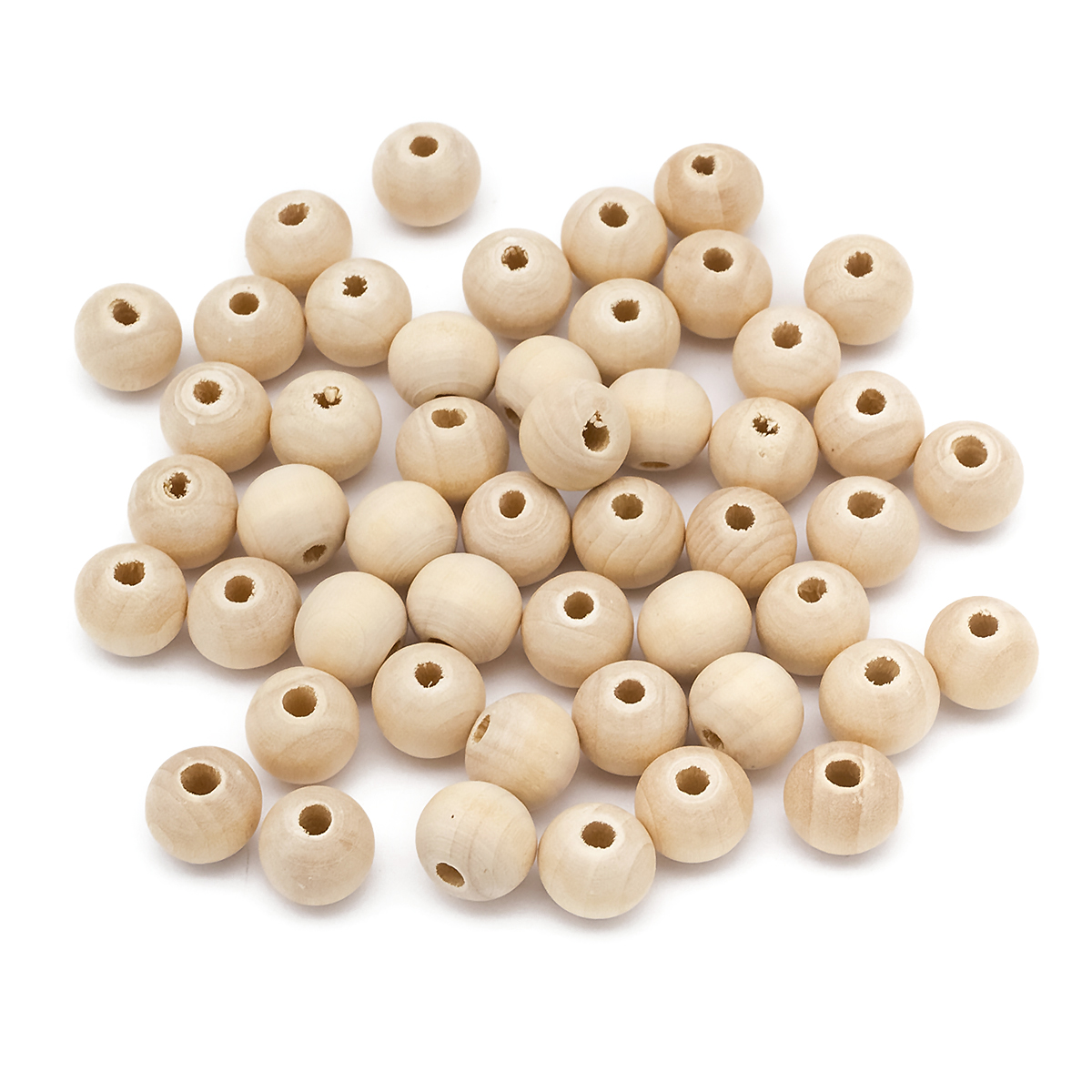 Koraliki Naturalne Drewniane, Biały, Okrągłe, 10mm, 50szt (13WB25006)