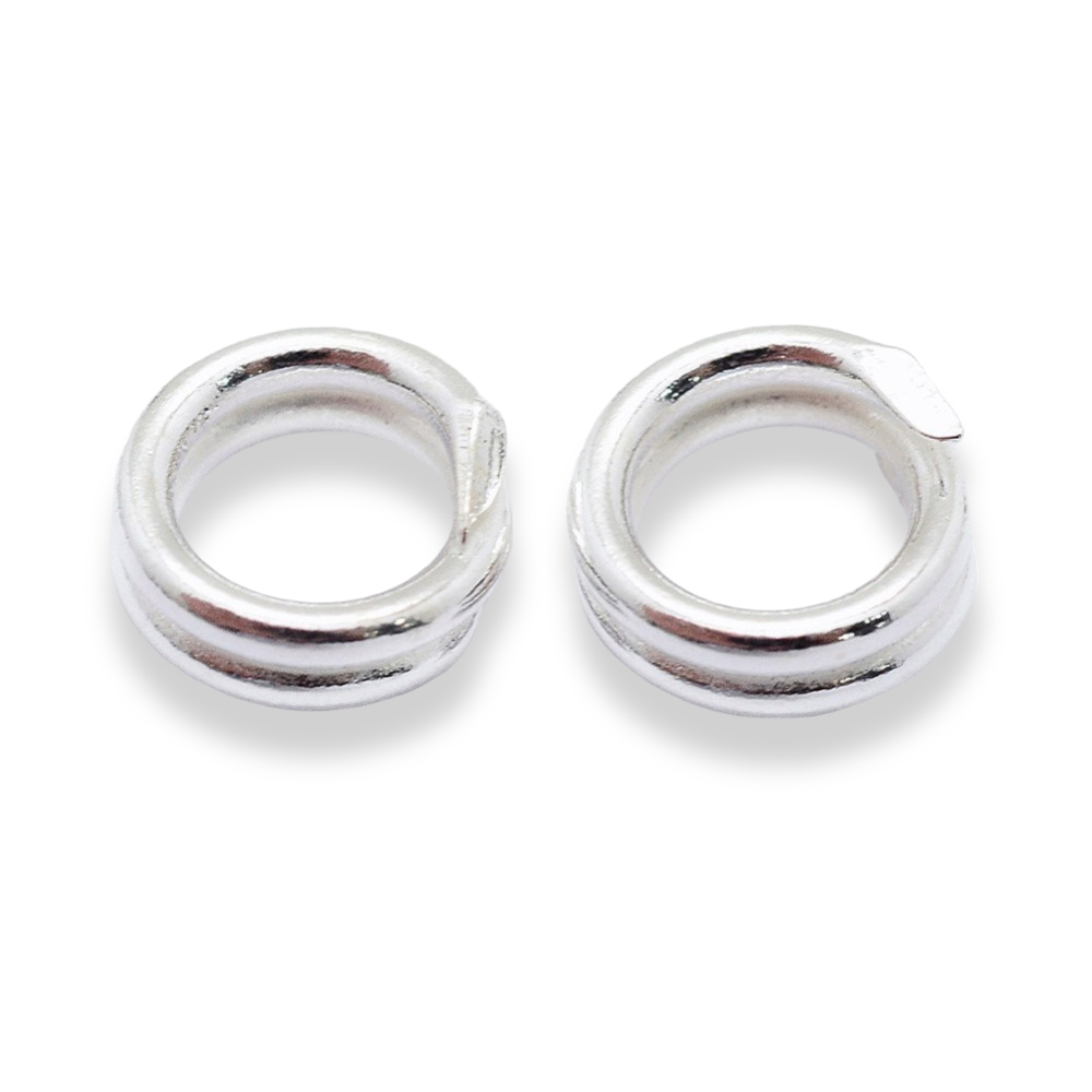 Srebro 925, Kółeczka Ogniwka Podwójne, 6x2mm, średnica wewnętrzna 4.5mm, 2 szt (13WB25302)