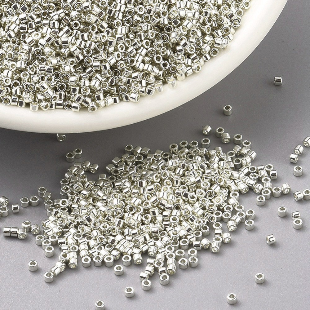 Koraliki Drobne Japońskie MIYUKI Delica DB0035 11/0, Galvanized Silver, 5g~1000szt (13WB27746)