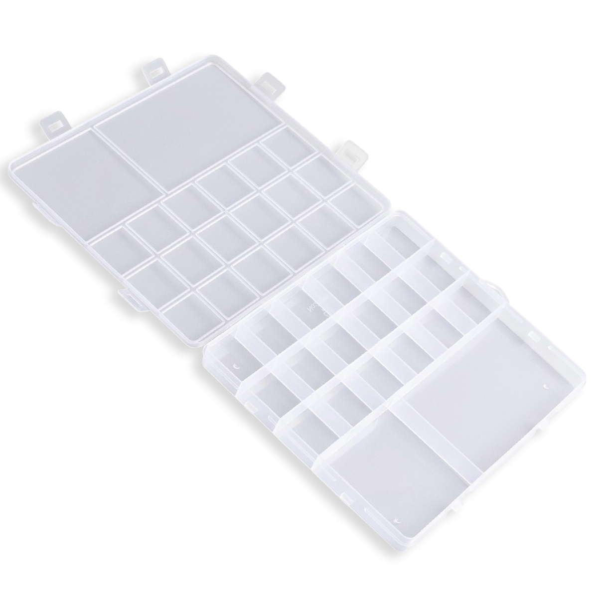 Pojemnik, Organizer na Koraliki, Plastikowy, 19x17x1.8cm, 20 sekcji, 3 rozmiary sekcji, 1szt (13WB30758)