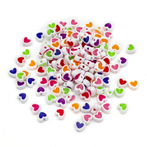 Намистини Акрилові Прозорі Серце Розмір: 7.5х8.5х4мм Колір: Мікс близько 130шт/25г (13WB28901)