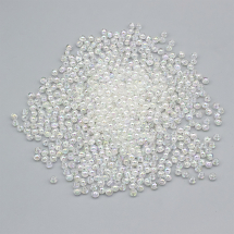 Koraliki Ekologiczne Akrylowe Przezroczyste Okrągłe, Kolor AB, Bezbarwne Tęczowe, 3mm, około 2000szt/25g (13WB28912)