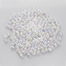 Koraliki Eco Akrylowe, Przezroczyste Tęczowy, Okrągłe, Bezbarwne, 6mm, około 190 szt / 25 g (13WB28914)