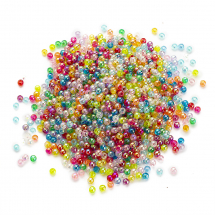 Koraliki Ekologiczny Akryl Przezroczyste Okrągłe, Kolor AB, Tęczowy, Mix, 3mm, około 1900szt/25g (13WB28916)