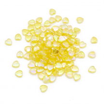 Koraliki Akrylowe, Przezroczyste, Tęczowy, Serce, 8x8x3mm, Żółty, około 130szt/25g (13WB29495)