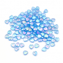 Koraliki Akrylowe, Przezroczyste, Tęczowy, Serce, 8x8x3mm, Niebieskie, około 130szt/25g (13WB29496)