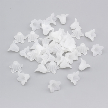 Koraliki Akrylowe, Przezroczyste, Matowe, Kwiat, Białe, 17.5x12mm, około 38szt/25g (13WB29501)