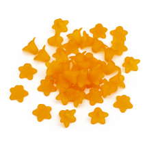 Koraliki Akrylowe, Matowe, Przezroczyste, Kwiat, 17.5x12mm, Pomarańczowe, około 38szt/25g (13WB29502)