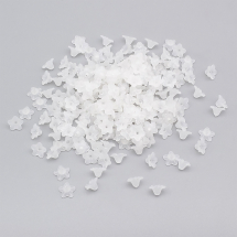 Намистини Акрил Матові, Прозорі, Квітка, Колір: Білий, Розмір: 10х5мм, Отвір 1.5мм, близько 200шт/25г, (13WB29510)