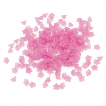 Koraliki Akrylowe Matowe, Przezroczyste, Kwiat, Różowe, 10x5mm, Otwór: 1mm, około 200szt/25g (13WB29511)