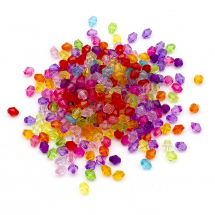 Koraliki Akrylowe Biconus Przezroczyste Fasetowane, Kolor: Mix, 6x5.5mm, około 300szt/25g (13WB29537)