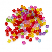 Koraliki Akrylowe Biconus Przezroczyste, Fasetowane, Kolor: Mix, 8x7.5mm, około 100szt/25g (13WB29538)