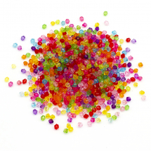 Koraliki Akrylowe Biconus Przezroczyste Fasetowane, Kolor: Mix, 4x4mm, otwór: 1.5mm, około 800szt/25g (13WB29539)