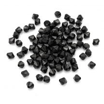 Koraliki Akrylowe Kryształ Bicone Przezroczyste, Fasetowane, Barwione, Czarne, 8mm, Otwór 1mm, ~90szt/25g (2WB30532)