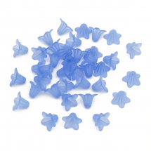 Намистини Акрил Матові, Прозорі, Квітка, Колір: Блакитний, Розмір: 17.5x12мм, Отвір 1.5мм, близько 38шт / 25г, (14WB9587)