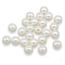 Koraliki Akrylowe, Imitacja Perły, Błyszczące, Okrągły, Kość Słoniowa, 16x15.5mm, 24szt/50g (13WB24941)