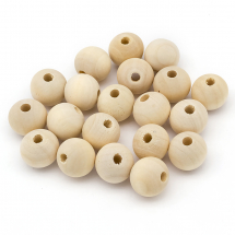 Koraliki Naturalne Drewniane, Surowe, Okrągłe, Beżowy, do Makramy, Duży Otwór, 20mm, 20szt (13WB24948)