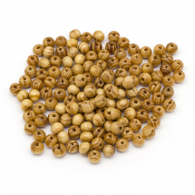 Korale Drewniane Naturalny Okrągłe Kulki Surowe 6mm, Otwór 1,5mm, około 330szt/25g (13WB24962)