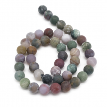 Koraliki Naturalny Kamień Agat Indyjski Okrągłe, Matowe, 8mm, otwór 1mm, około 46szt/38cm/sznur (13WB13867)