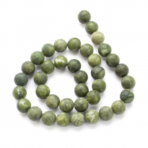 Koraliki Naturalny Mrożny Jadeit Tajwański, Kolor: Zielony, 10mm, Otwór 1mm, około 38szt/38cm/nic (13WB13886)