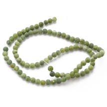 Koraliki Kamień Naturalny Jadeit Tajwański, Kulki, Matowe , Zielony, 4mm, 85szt/38cm/sznur (13WB13887)