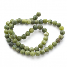 Koraliki Naturalny Matowy Jadeit Tajwański, Zielony, 6mm, około 59szt/38cm/sznur (13WB13888)