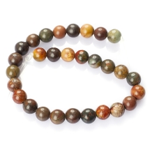 Koraliki Naturalny Jaspis Picasso, Okrągłe, 6mm, około 29szt/17cm/nić (13WB13899)