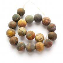 Koraliki Naturalny Jaspis Picasso, Matowe, Okrągłe, 10mm, około 17szt/17cm/sznur (13WB13901)