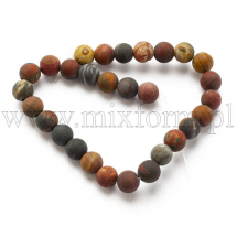 Koraliki Natural Matowy Jaspis Picasso, 6mm, Otwór: 1mm, około 29szt/19cm/nic (13WB13902)