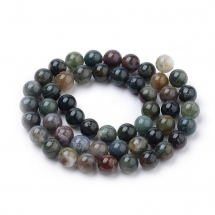 Koraliki Naturalny Agat Indyjski Okrągły, 8mm, Otwór 1mm, około 43szt/38cm/nić (13WB13972)