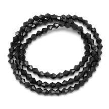 Koraliki Szklane Galwanizacja, Fasetowany Bicone, Tęczowy, Czarny, 4x4.5mm, około 80szt/30cm/nic (13WB14000)