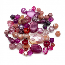 Намистини Акрил "Бомбей" Змішані Форми, Колір: Рожево-бузковий, Розмір: 5.5~28x6~20x3~11мм, Отвір 1~5мм, (13WB14222)