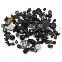 Намистини Акрилові "Бомбей" Змішані Форми, Сірий, 5.5-28x6-20x3-11мм, Отвір 1-5мм, близько 54шт/50г, (13WB14224)