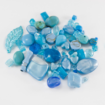 Намистини Акрил "Бомбей" Змішані Форми, Колір: Блакитний, Розмір: 5.5-28x6-20x3-11мм, Отвір 1-5мм, близько92шт/50г, (13WB14228)