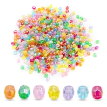 Koraliki Akrylowe Fasetowane, Okrągłe, Mix, 4mm, około 820szt/25g (13WB14251)