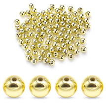 Koraliki Akrylowe z Powłoką Metaliczną, Złoty, 8mm, okolo 25g~90szt (13WB14267)