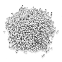 Koraliki Akrylowe, Powlekane Metalicznie, Srebrny, 4mm, 700szt/25g (13WB14270)