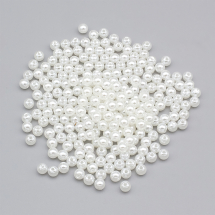 Koraliki Perłowe Plastikowe ABS, Błyszczące, Okrągłe, Biały, 6mm, około 230szt/25g (13WB14382)