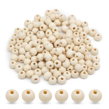 Koraliki Naturalne Drewniane, Surowe, Okrągłe do Makramy, Duży Otwór, 10mm, około 50g~140szt (3WB1986)