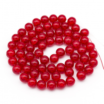 Koraliki Szklane Crackle, Okrągłe " Szkło Tłuczone ", Czerwone, 12mm, Otwór 2mm, około 64szt/76cm/nić (2WB19113)