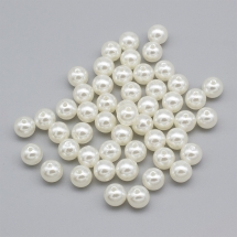 Koraliki Plastik ABS, Imitacja Perły, Okrągłe, Białe, 10mm, około 50szt/25g (13WB18820)