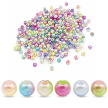 Koraliki Akrylowe Imitacja Perły, Okrągłe, Kolorowe, 6mm, około 240szt/25g (13WB18901)
