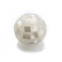 Намистини Морський Перламутр, Круглий, Колір: Білий, Розмір: 16мм, Отвір: 1мм, (13WB18915)