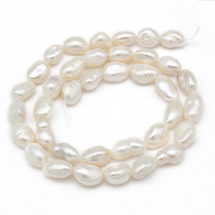 Koraliki Naturalne Słodkowodne Keshi, Bryłki, Kolor: Biały, 11-19x9-14x5-8mm, około 35szt/39cm/nic (13WB20828)