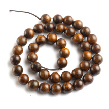 Koraliki Drewniane Naturalny Żółty Palisander, Okrągłe, 10mm, Otwór 1mm, około 35szt/37cm/nić (13WB18208)
