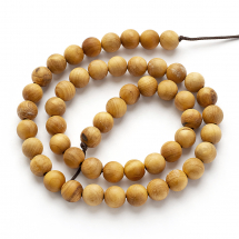 Koraliki Naturalne Drewniane, Okrągłe, Kolor: Jasnobrązowy, 8~8.5mm, Otwór: 1.5mm, około 48szt/38cm/nić (13WB18220)